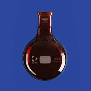 Rundkolben mit Normschliff, Braun