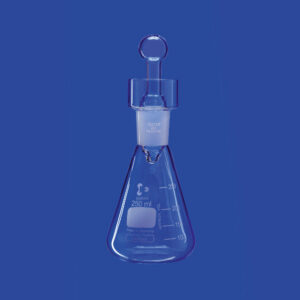 Jodzahl-Kolben mit Normschliff, mit Kragen