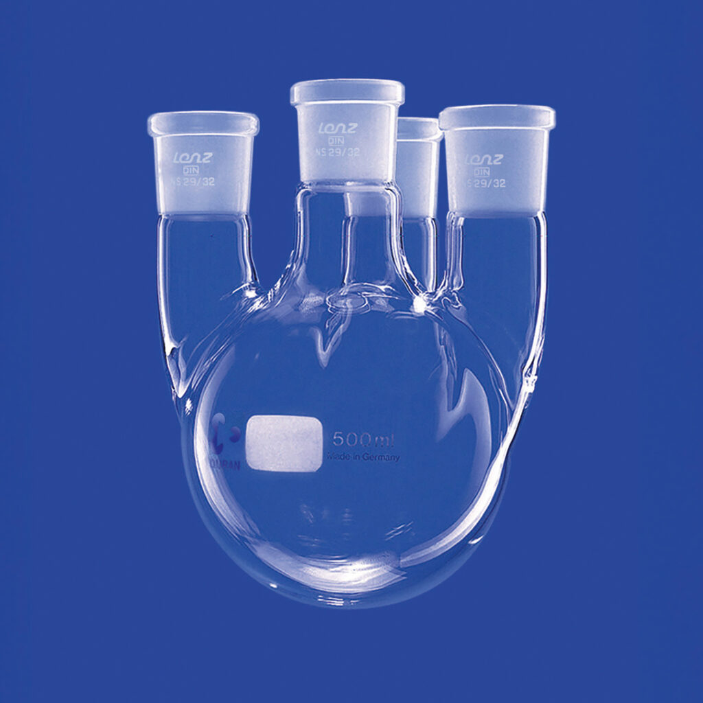 Vierhals-Rundkolben, Seitenhälse parallel