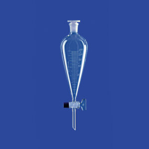 Scheidetrichter nach Squibb, mit Glasküken, mit Teilung