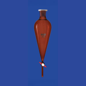 Scheidetrichter nach Squibb, Braun, mit PTFE-Küken, ohne Teilung