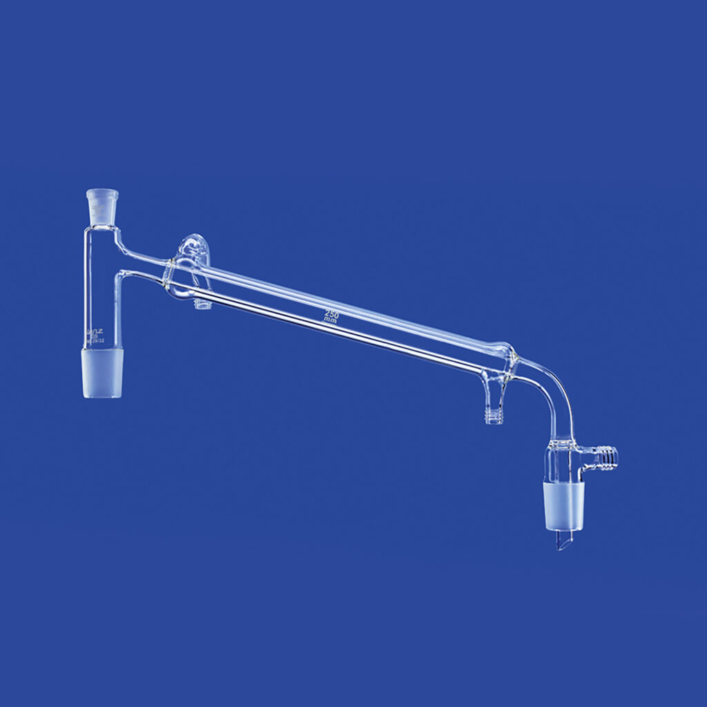 Destillierbrücken mit Liebig-Kühler, Vakuumvorstoß und GL-Anschluss