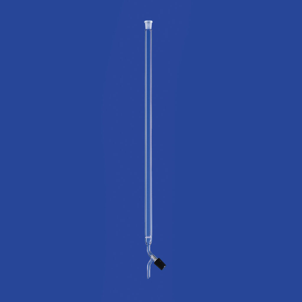 Chromatographie-Säulen mit Fritte und NS-Hülse mit Ventilhahn