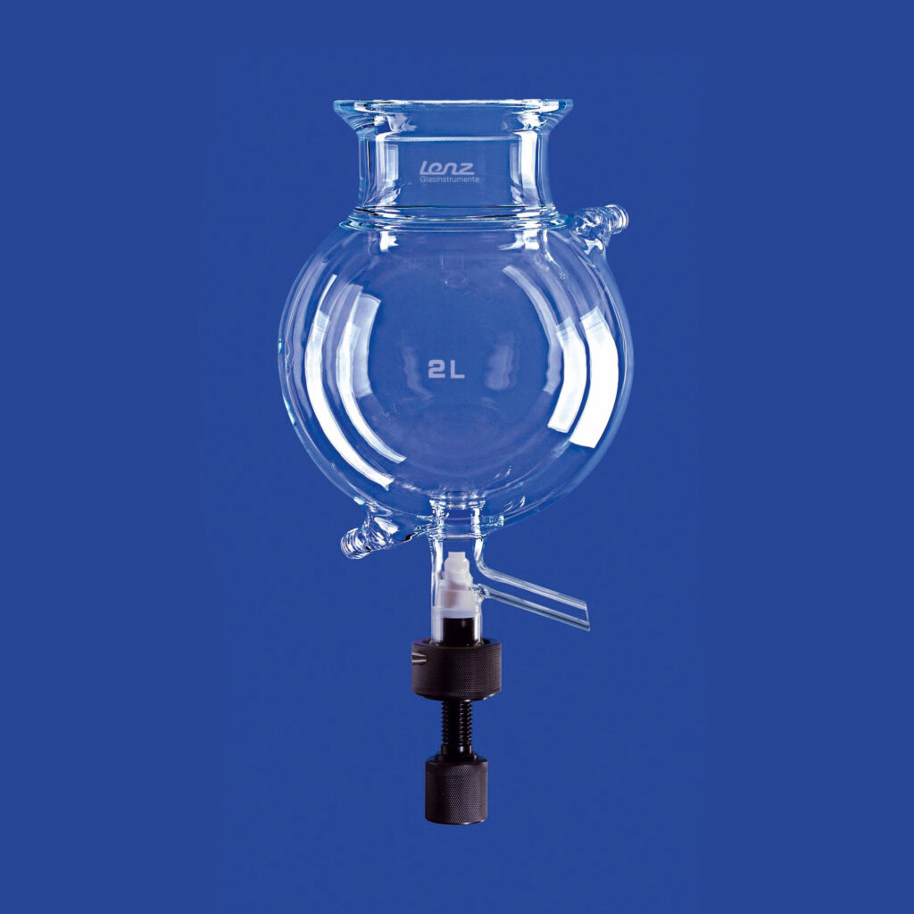 Reaktionsgefäße, kugelförmig, mit Temperiermantel und Entleerungsventil